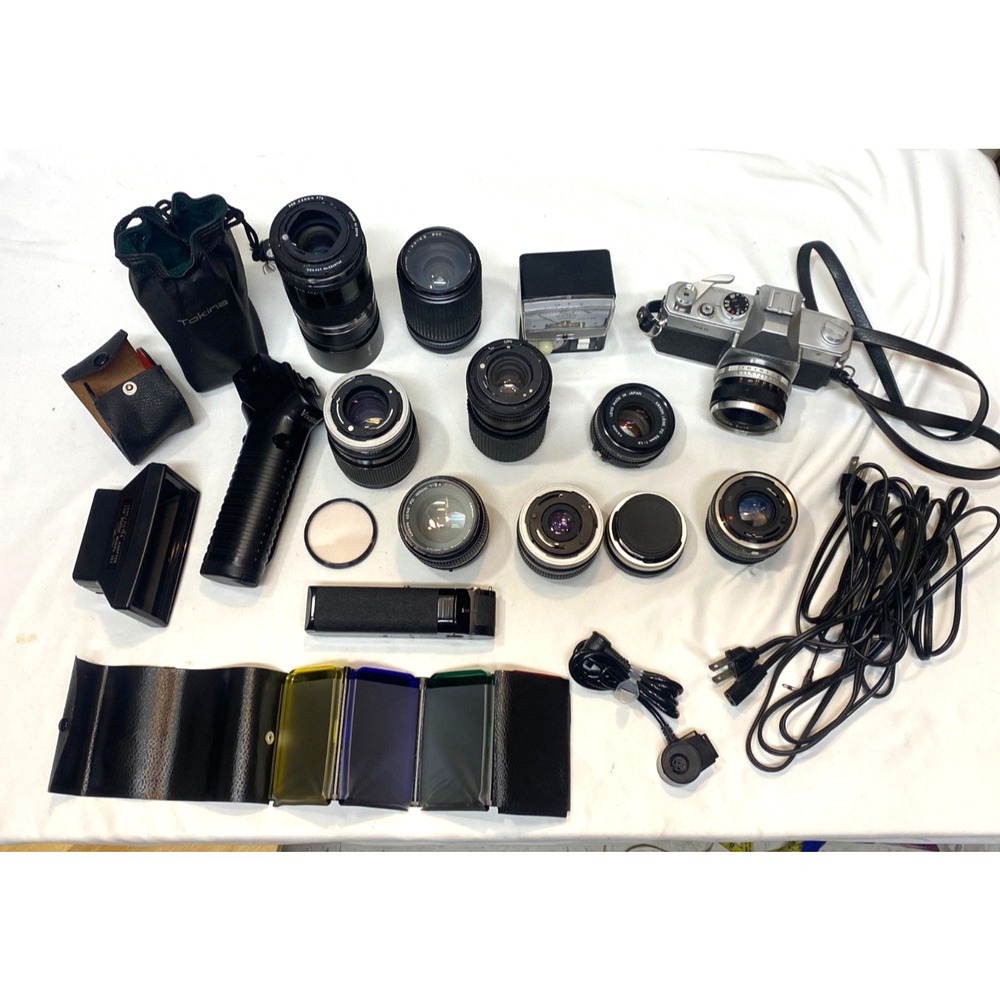 Lot of Vintage Camera Lenses Filters Cameras and Accessories